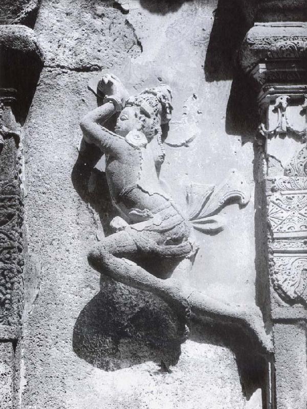 unknow artist Durga and the demon.  Mahisasaramardini-cave Mahabalipuram China oil painting art